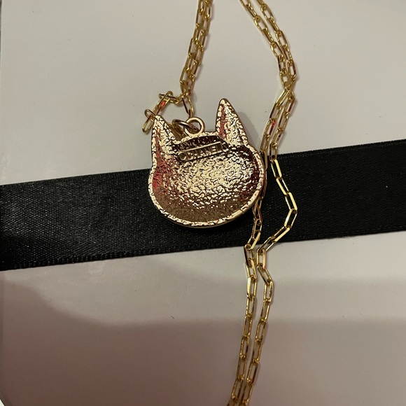 Rare CC Chic BLACK Cat Pendant  on 18KGP chain - Picture 6 of 8